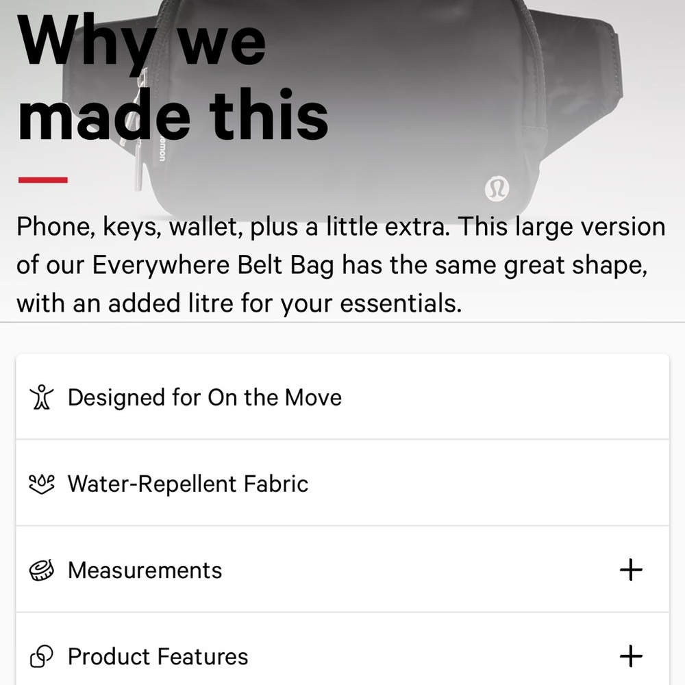 NEW ❤️ Lululemon Large Everywhere Belt Bag - Black (2L) - Picture 7 of 13